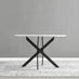 Novara White Gloss Black Leg 120cm Round Dining Table & 4 Grey Corona Black Leg Chairs
