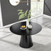Palma Round Black Semi Gloss Dining Table 4 Terracotta Isola Chairs