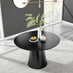 Palma Black Semi Gloss Round Dining Table & 4 Black Lorenzo Chairs