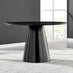 Palma Round Black Semi Gloss Dining Table 4 Terracotta Isola Chairs