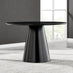 Palma Black Semi Gloss Round Dining Table & 4 Black Lorenzo Chairs