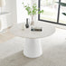 Palma Beige Stone Effect Round Dining Table & 6 Cappuccino Corona Black Leg Chairs