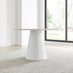 Palma Beige Stone Effect Round Dining Table & 4 Cappuccino Corona Silver Chairs