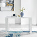 Pivero 4 White Dining Table and 4 Grey Milan Black Leg Chairs