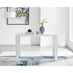 Pivero White High Gloss Dining Table And 4 Black Isco Chairs Set