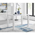 Pivero White High Gloss Dining Table And 4 Elephant Grey Isco Chairs Set