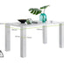 Pivero 6 White Dining Table and 6 Cappuccino Gold Leg Milan Chairs