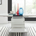 Renato 120cm High Gloss Extending Dining Table and 4 Grey Lorenzo Chairs