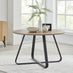 Santorini Brown Round Dining Table And 4 Grey Pesaro Black Leg Chairs