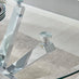 Selina Chrome Round Square Leg Glass Dining Table And 4 Cappuccino Beige Corona Silver Chairs Set