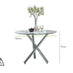 Selina Round Dining Table and 4 Cappuccino Corona Silver Leg Chairs