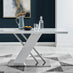 Sorrento White High Gloss And Chrome Dining Table And 6 Elephant Grey Milan Dining Chairs