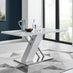 Sorrento White High Gloss And Chrome Dining Table And 6 Elephant Grey Milan Dining Chairs