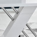 Sorrento Rectangular White High Gloss and Silver Metal 6 Seater Dining Table