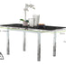 Enna Black Glass Extending Dining Table and 6 Grey Lorenzo Chairs