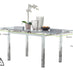 Enna White Glass Extending Dining Table and 4 Grey Pesaro Silver Leg Chairs