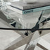 Vogue Round Glass and Silver Metal Large 6 Seater Dining Table