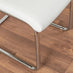 Atlanta Modern Rectangle Chrome Metal High Gloss White Dining Table And 6 White Lorenzo Chairs Set