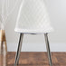 Novara Chrome Metal Round Glass Dining Table And 4 White Corona Silver Dining Chairs