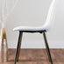 Novara Chrome Metal Round Glass Dining Table And 4 White Corona Silver Dining Chairs