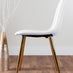 Novara Gold Metal Large Round Dining Table And 4 White Corona Gold Chairs Set