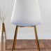 Novara Gold Metal Large Round Dining Table And 4 White Corona Gold Chairs Set