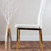 Novara White Marble Gold Leg Round Dining Table & 4 White Milan Gold Leg Chairs