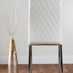 Enna White Glass Extending Dining Table and 6 White Milan Chairs