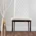 Enna White Glass Extending Dining Table and 4 White Milan Chairs